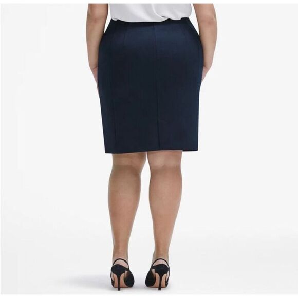 MM Lafleur Noho Galaxy blue elevated basics minimalist sz 14 pencil skirt